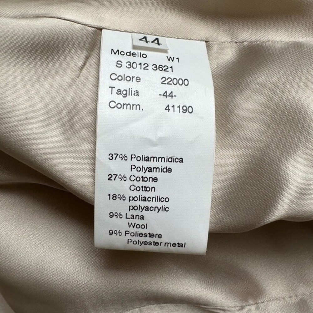 Maria Grazia Severi Wool Blend Blazer Beige Brown Bow Detail Jacket IT 44 US M - Picture 9 of 9
